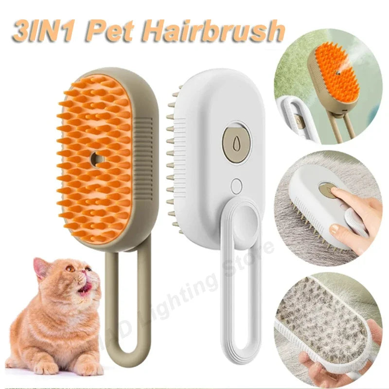 Rechargeable Steam Cat Grooming Brush