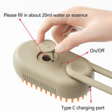 Rechargeable Steam Cat Grooming Brush