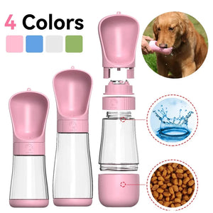 Portable Pet Water Bottle with Dog Food Storage