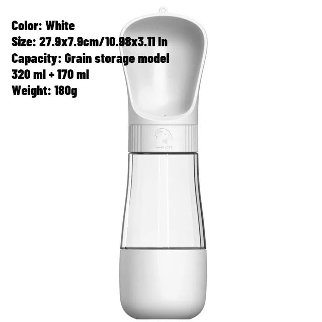 Portable Pet Water Bottle with Dog Food Storage